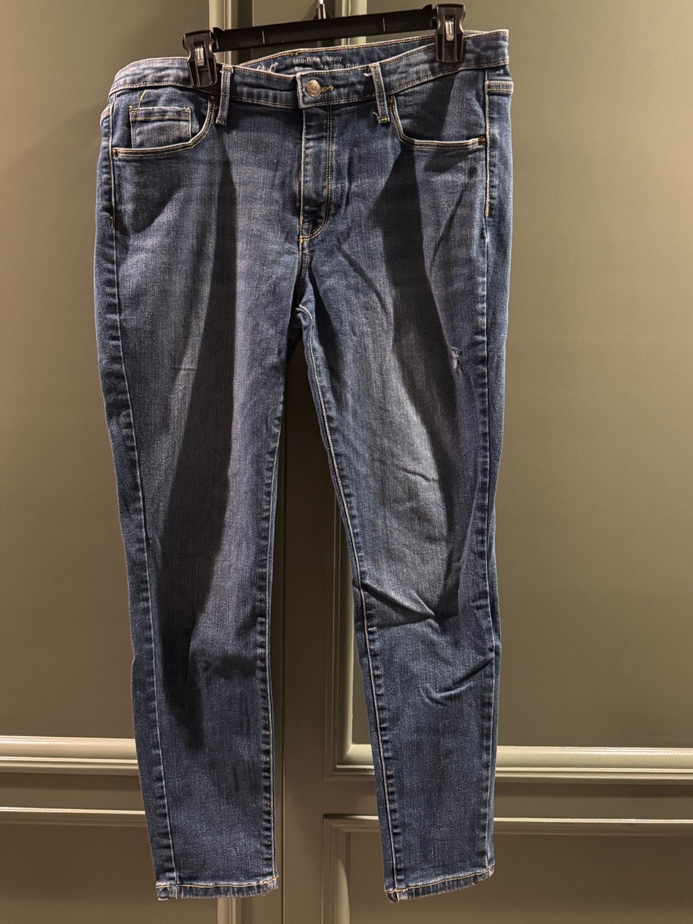 Massimo Mid- Rise Skinny Blue Jeans - 14 Short